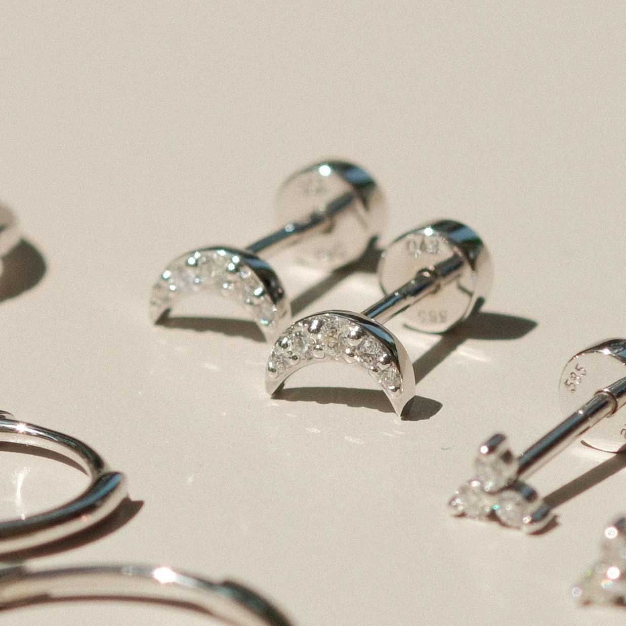 Diamond Moon Stud