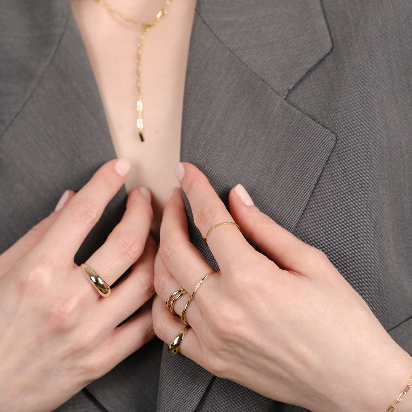 Diamond Row Stacking Ring