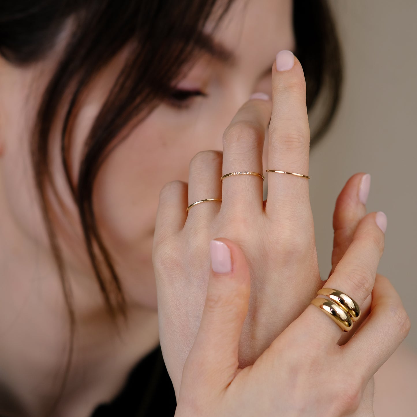 Diamond Row Stacking Ring