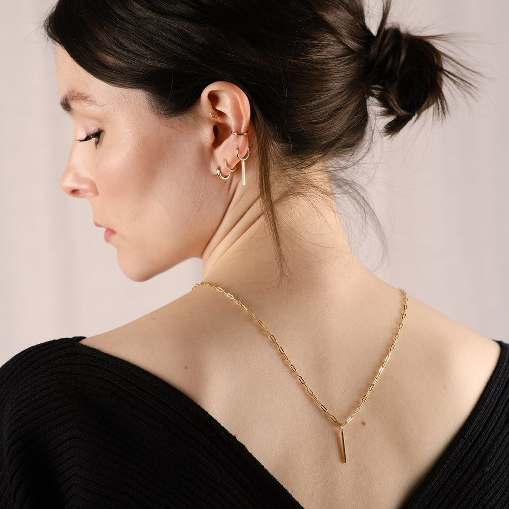 Small Bar Charm Earring