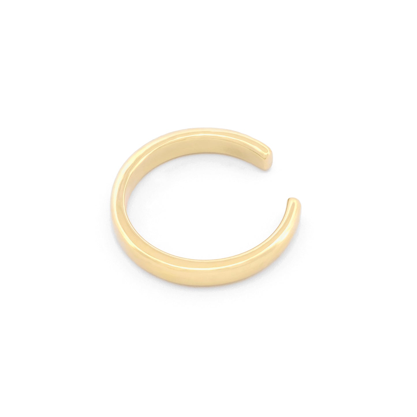 Seitenansicht des Ear Cuffs aus 14k Gelbgold auf weißem Hintergrund.