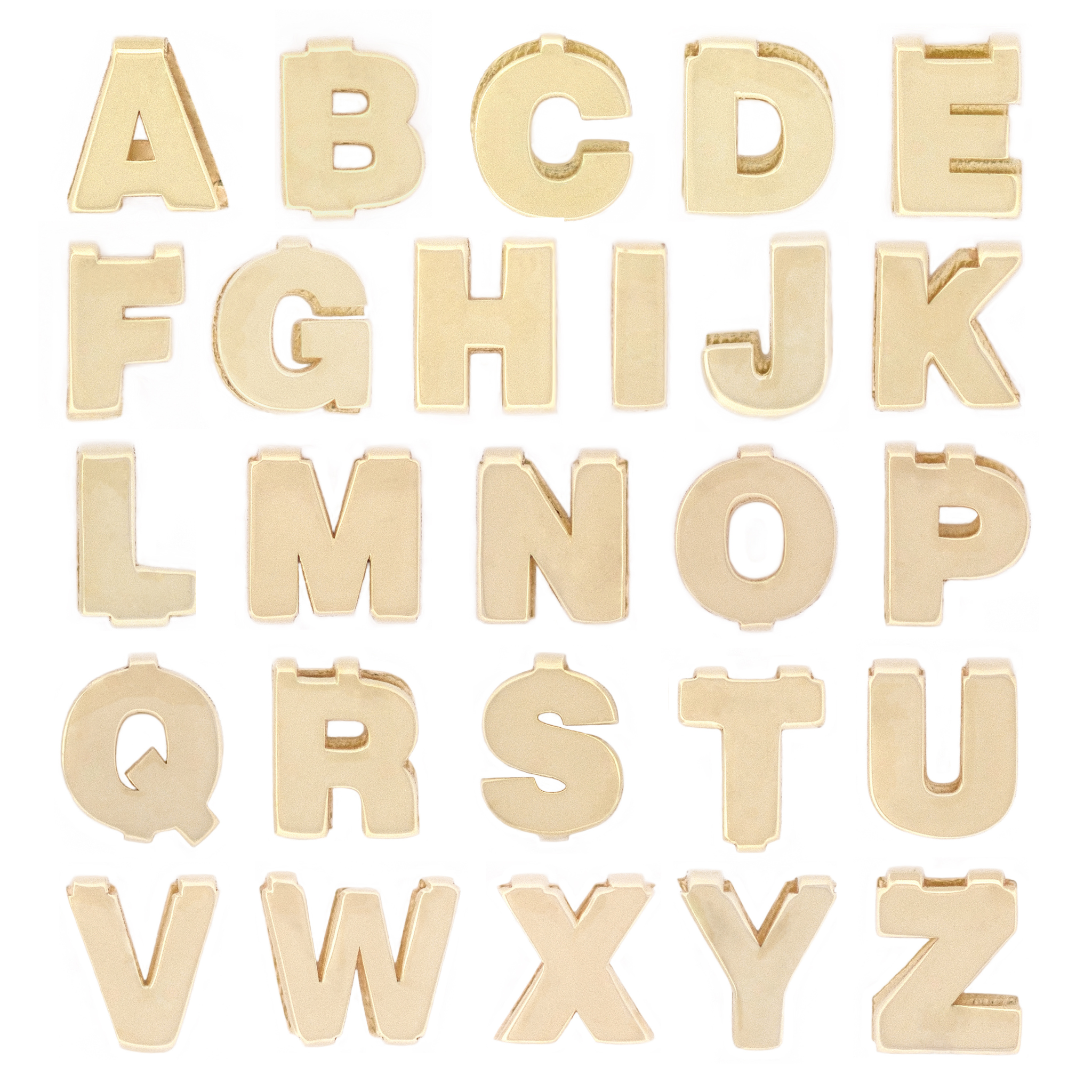 Freisteller Buchstabenanhänger aus 14k Echtgold A-Z.