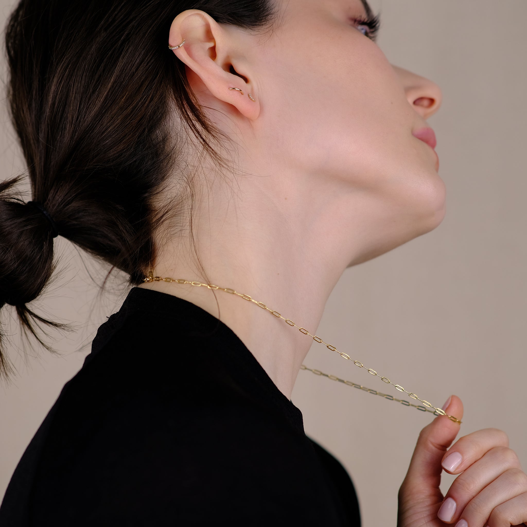 Small Diamond Eternity Huggie Hoop