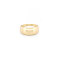 Vorderansicht eines Dome-Rings für den kleinen Finger aus 14k Gelbgold auf weißem Hintergrund.