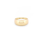Vorderansicht eines Dome-Rings für den kleinen Finger aus 14k Gelbgold auf weißem Hintergrund.