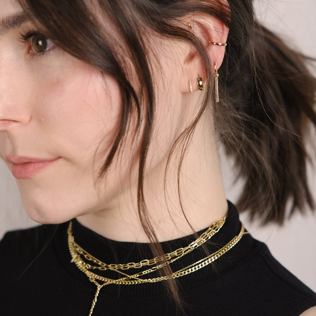 Small Diamond Eternity Huggie Hoop
