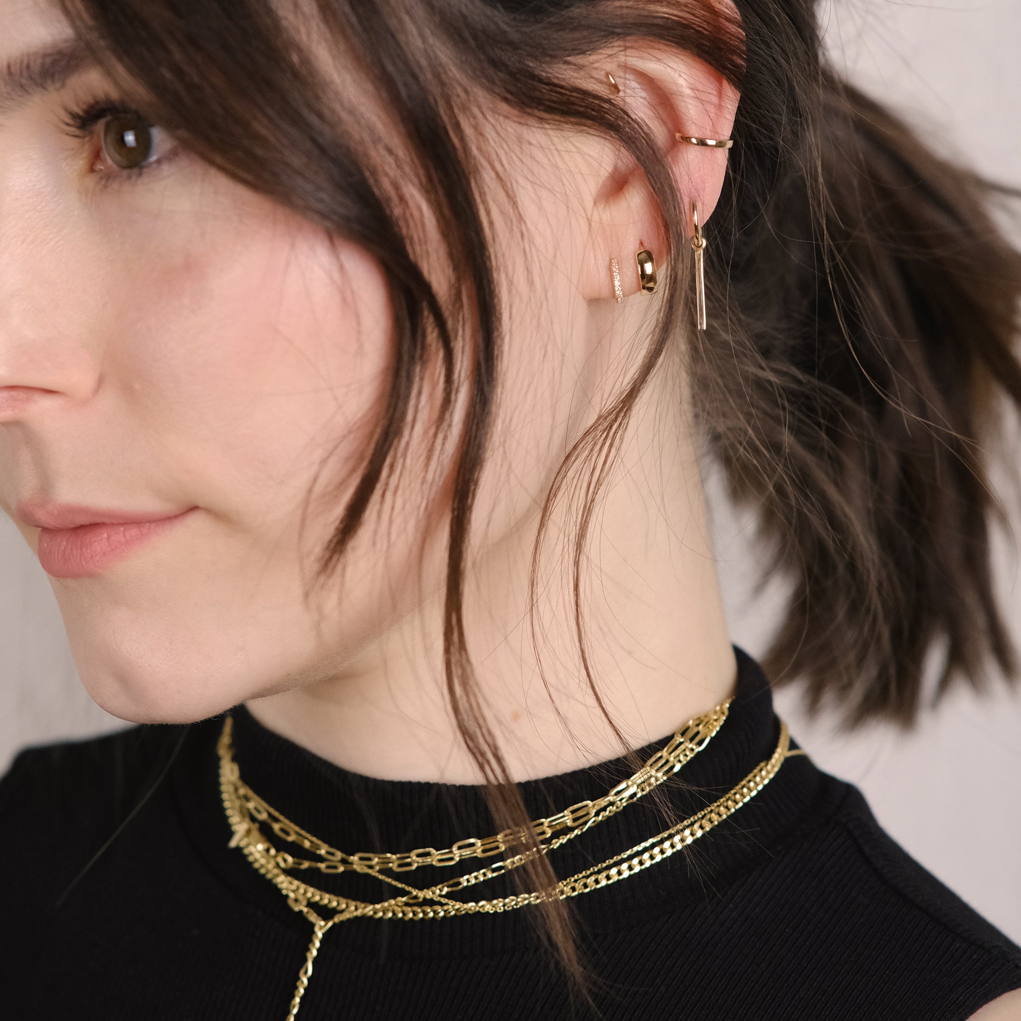 Small Diamond Eternity Huggie Hoop